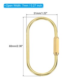 PATIKIL Brass Key Ring, 2 Pack Gold Brass Screw Lock Clip Keyring Simple Style Keychain Holder for Home Car Keys