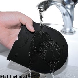 DEALZOOM Espresso Tamping Station and Espresso Tamping Mat – Espresso Knock Box and Tamp Station - Fits 53-58mm Espresso Tamper, Espresso Distribution Tool - Espresso Accessories Not Included (Black)