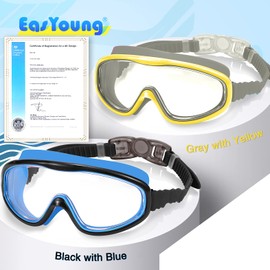 EasYoung 2-Pack Kids Swim Goggles, Swimming Goggles for Children and Early Teens from 3 to 15 Years Old, Wide Vision, Anti-Fog, Waterproof, UV Protection