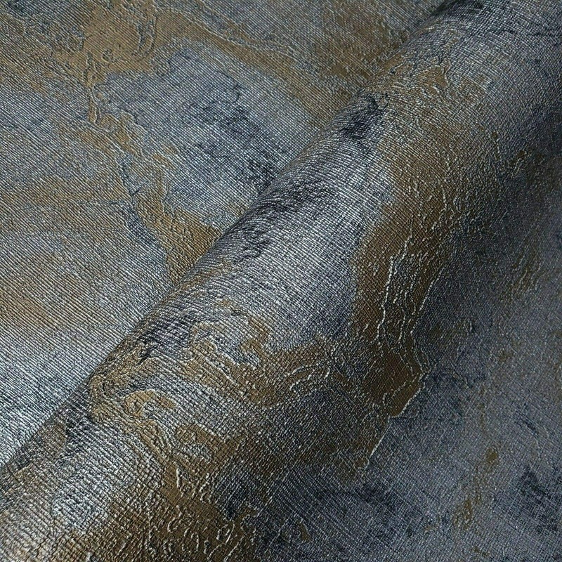 Modern Wallpaper Rolls Charcoal Gray Bronze Metallic Textured Plain Faux