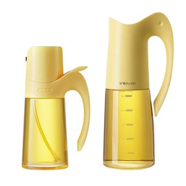 Oil Dispenser and Oil Sprayer for Cooking,10oz/300ml Olive Oil Sprayer for Kitchen,20oz/580ml Oil Dispenser with Auto Flip Cap,Glass Oil and Vinegar Dispenser Spray and Pour for Air Fryer,Salad,BBQ
