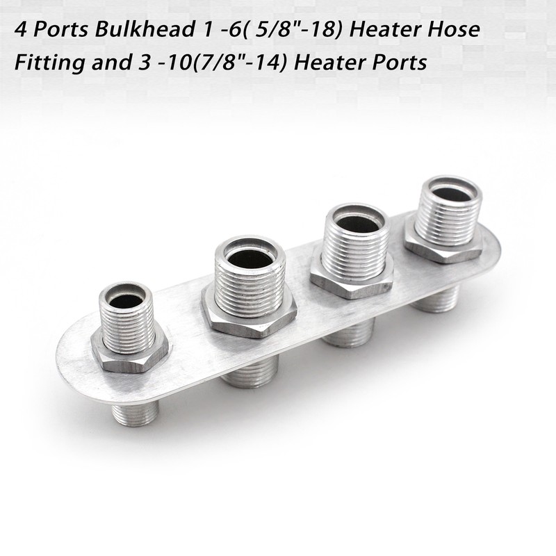 4 Port Aluminum Firewall Heater and A/C Bulkhead Inline