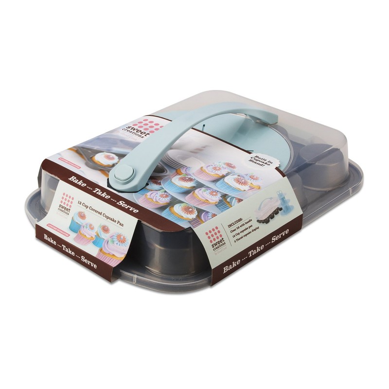 GoodCook Sweet Creations Bake-Take-Serve Nonstick Cupcake Pan Set with Tiered