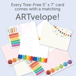Tree-Free Greetings - Birthday Cards - Artful Designs - 8 Cards + Matching Envelopes - Made in USA - 100% Recycled Paper - 5"x7" - Feliz Cumpleanos (GA64614)