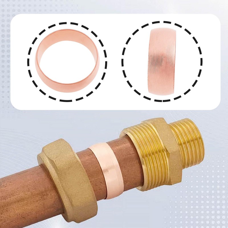 EMSea 10 Pieces 18mm Copper Compression Sleeves for 18mm Pipes