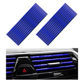 JUSTTOP 20 PCS Car Air Conditioner Decoration Strip, Bendable Car Interior Moulding Trim Strip Line, Waterproof DIY Trim Strips for Most Car Air Vent Outlet, Car Accessories (Blue)