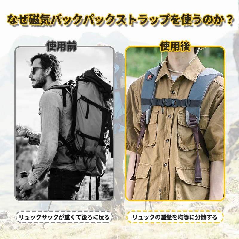 UrbanPulse Magnetic Backpack Strap, Chest Strap, Magnetic Absorption, Chest Belt,
