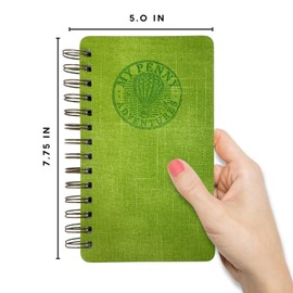 Pennybandz Spiral Penny Notebook Pressed Penny Album Holds 224 Souvenir Coins | Lays Flat for Easy Viewing | Archival Quality Storage for Collectors (Adventure Lime)