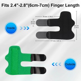 supregear Finger Splint, Pack of 2, Adjustable Reusable Trigger Finger Splint Finger Support with Removable Aluminium Bar for Index/Middle/Ring/Little Finger, Green