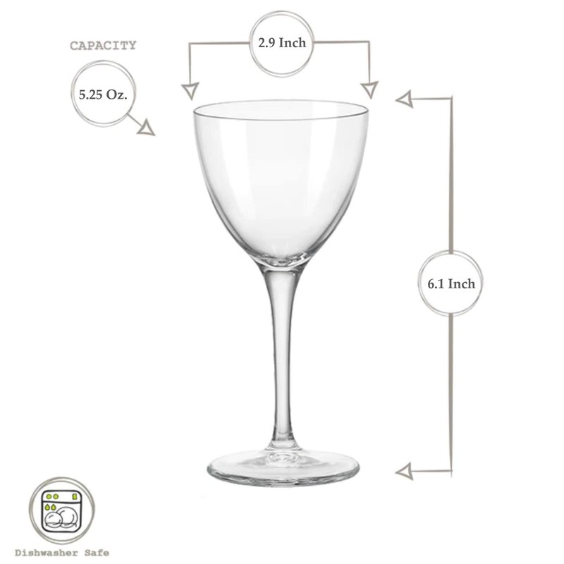 Bormioli Rocco Novecento Stemware Nick & Nora Glass, Set of
