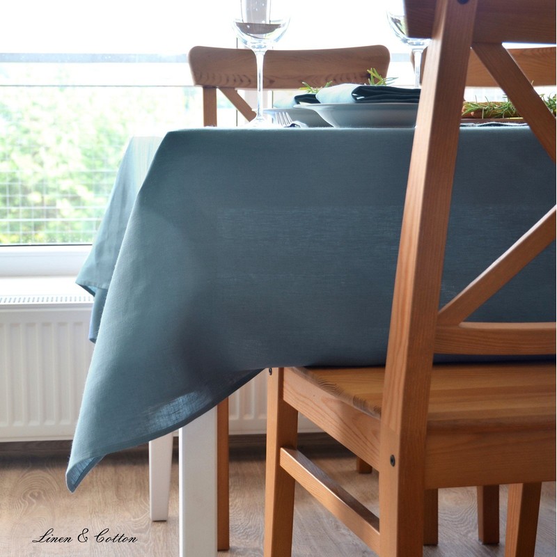 Linen & Cotton Caerula Tablecloth Fabric Table Linen - 100%