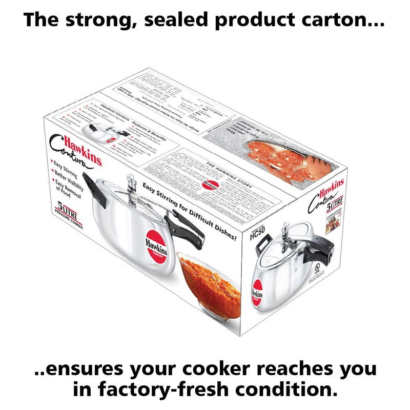 Hawkins 5 Litre Contura Pressure Cooker, Handi Inner Lid Cooker,