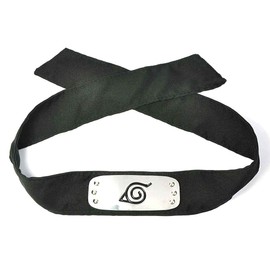 CosplayStudio Naruto Headband for Shinobi Costume with Konohagakure Crest Metal Black