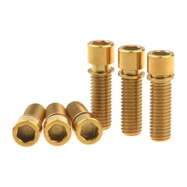 Wanyifa M8 x 25mm Titanium Ti Bolt with Washer for BMX Cycling Stem Pack of 6 (Gold)
