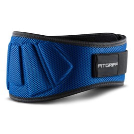 Fitgriff® Weight Lifting Belt V1, Fitness Belt for Bodybuilding, Weight Lifting, Crossfit Training, for Women and Men, blue