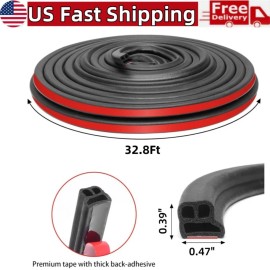 Unbranded 10M L Shape Automotive Weather Stripping Soundproofing Car Door Hood Seal Strip