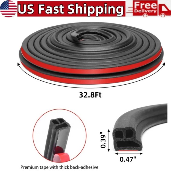 Unbranded 10M L Shape Automotive Weather Stripping Soundproofing Car Door