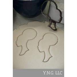 YNGLLC AFRO GIRL SILHOUETTE SIDE VIEW COOKIE CUTTER MADE IN USA PR4448, Brown