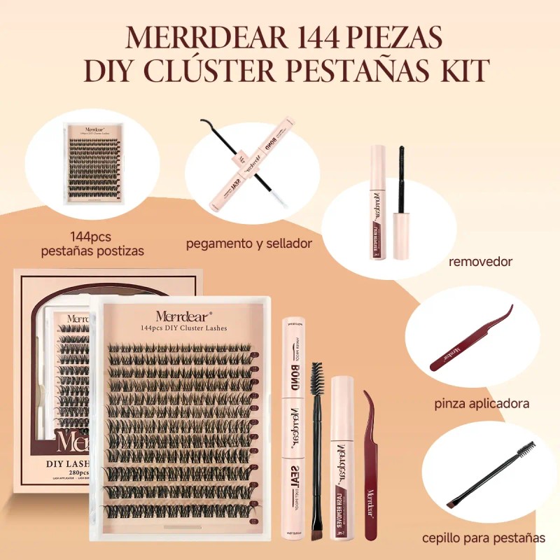 Pestañas Extensions Kit 144 Piezas H03 Curvatura D 8-18 Mm