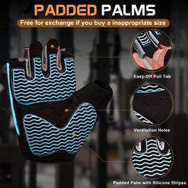 sunnex Gym Gloves, Workout Gloves, Fingerless Gloves for Weightlifting, Lightweight Breathable Fitness Gloves, Sports Gloves for Training Lifting Weight Cycling Climbing Rowing