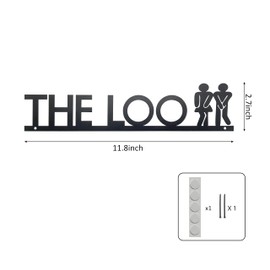 Metal The Loo Sign for Door Top, Funny Bathroom Wall Decor