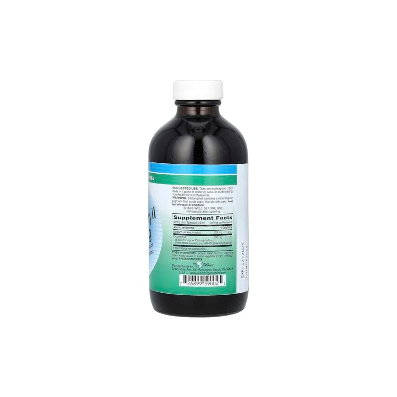 World Organic - Chlorophyll Liquid 100mg, 8 oz liquid