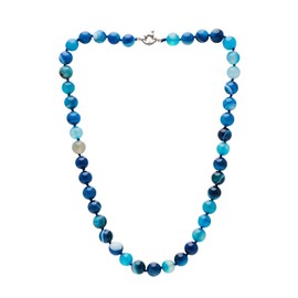 Treasurebay Handmade 10mm Natural Gemstone Necklace For Women and Girls (Blue)