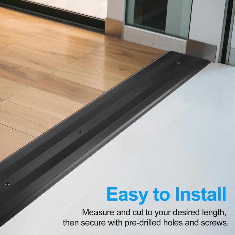 Orechic 5″Wide Sturdy Thicken Aluminum Threshold Strip, Stylish Floor Transition