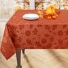 misaya Rectangle Fall Jacquard Tablecloth, Leaves Pattern Damask Table Cloth,