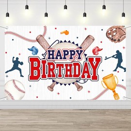 AIBIIN Baseball Birthday Decorations Baseball Birthday Banner for Boys Teens Sports Theme Party Decorations Photo Props 6 x 3.6 ft