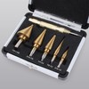 Yangoutool 5PCS Titanium Step Drill Bit Set with Automatic Center