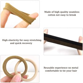 Shunshi Hair Bands for Girls, 30 Pack Strong Elastic Hair Bands for Women, Hair Ties no Damage for Girls, Seamless Hair Bobbles for Thick Curly Hair, Ponytail Holder Hair Accessories (Natural Colour)