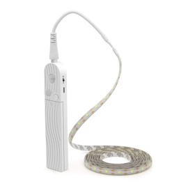 CFGROW - Sensor de movimiento de iluminación LED para debajo del gabinete, 10 pies, cuatro modos, cinta de lámpara para escaleras de cama, clóset, impermeable, 5 V, USB, tira de luz de noche para