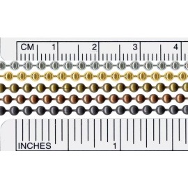 Platinum Chain, Ball, 5 Feet Gold Brass Steel Bulk 2.4mm Ball Chain