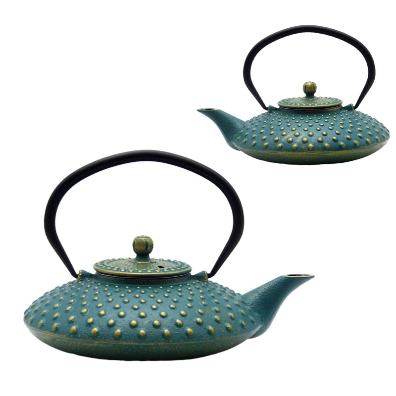 Cast Iron Teapot,SECHUDO Tea Kettle Coated with Enameled Interior for