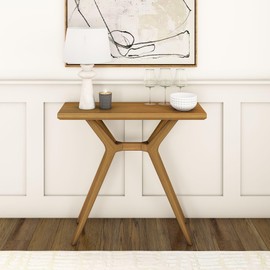 Plank+Beam Verso Console Table, 36 Inch Solid Wood Modern Sofa Table, Narrow Entryway Table for Hallway, Behind The Couch, Living Room, Foyer, Pecan