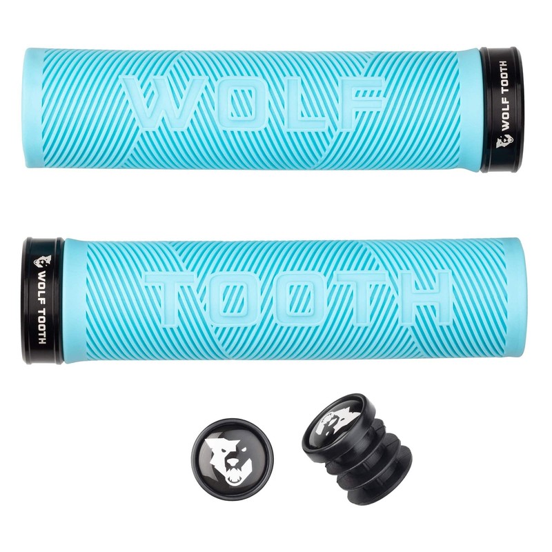 Wolf Tooth Echo Lock On Handles Turquoise Black