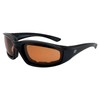 Birdz Eyewear Oriole Padded Motorcycle Riding Sunglasses Black Frame with