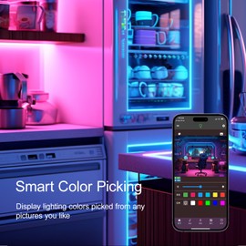 LED Strip Lights for Bedroom 100 FT (2 rolls 50 FT), Music Synchronized RGB Color Changing LED Lights, With Remote Control and App Control, Used for Home Party Decoration in The Room