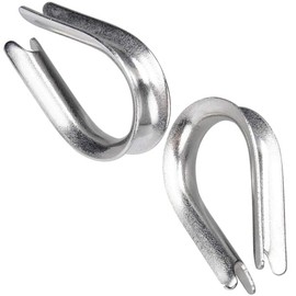 8mm Wire Rope Cable Thimble Wire Eye (Pack of: 4) DIN 6899B Galvanised Steel Rigging for Wire Rope, Stainless Steel Rope DIYUK
