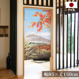 Noren Workshop Noren Japanese Style Autumn Tapestry Room Divider Blindfold Half Noren Traditional Japanese Pattern Width 33.5 x Length 59.1 inches (85 x 150 cm) Four Seasons Fuji Autumn 9244