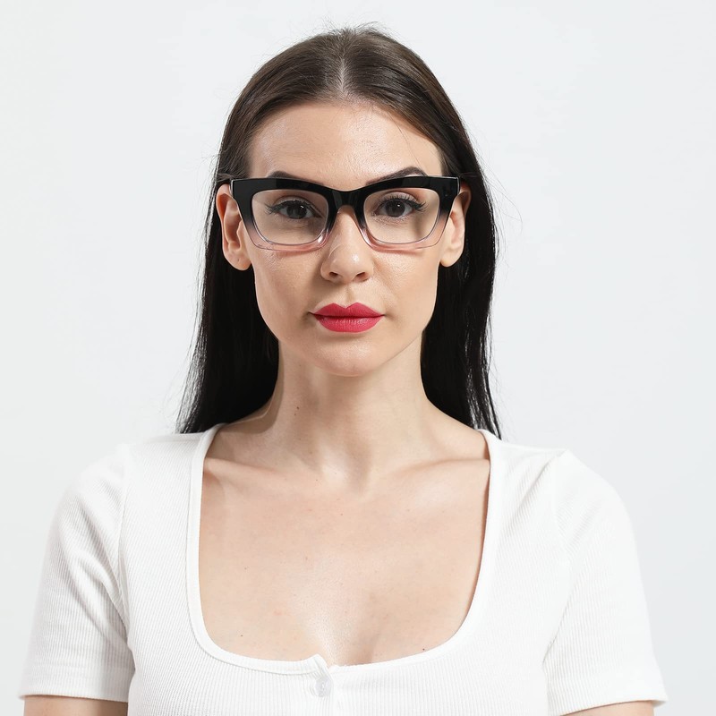 MMOWW 3-Pack Rechteckige Lesebrillen Für Frauen, übergroße, Quadratische Rahmen, Anti-Blaulicht-Brille