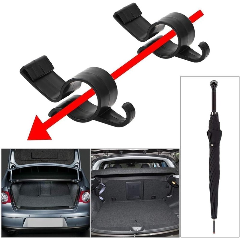 Gammaeon 2Pcs Car Hooks Car Trunk Umbrella Storage Holder, Hanging