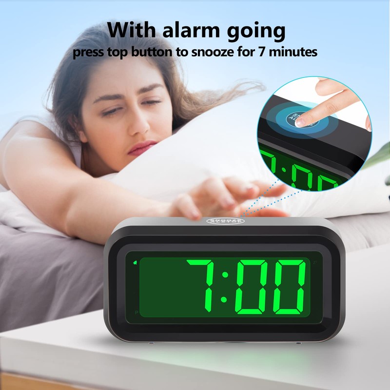 Timegyro Digital Alarm Clock Battery Operated with LED Display for