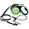 Chew Proof Retractable Dog Leash for Medium Large Dogs, 16ft Reflective Extendable Dog Leash with 15in Durable Wire Rope for Training Walking