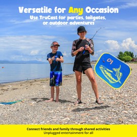 CAST-A-WAY TruCast Fishing Game, Portable Kids Fishing Game, Kids Fishing Rod, Easy to Set Up, Perfect for Backyard Parties, Camping Trips, Beach Vacations