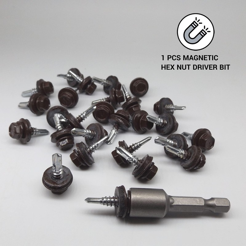 (Pack of 150) Metal Roofing Bolts, 4.8 x 19mm Self
