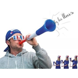 Vuvuzela France Large Trumpet 59cm Power Blue White Red Football Accessory Sports Celebrations 108 Decibel Air Horn for Animation