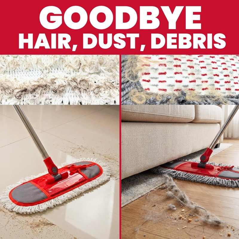 Dust Mop for Floor Cleaning for Hardwood, Laminate, Tile &