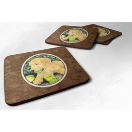 Caroline's Treasures Golden Retriever Foam Coasters (Set of 4), 3.5" H x 3.5" W, Multicolor